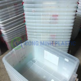 Thùng Nhựa Chữ Nhật Có Nắp 90 Lít