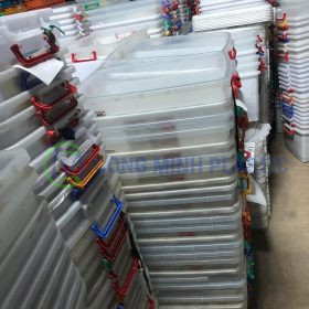 Thùng Nhựa Chữ Nhật Có Nắp 90 Lít