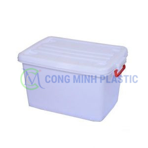 Thùng nhựa vuông có nắp 140 lít
