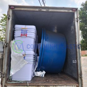 Thùng nhựa vuông có nắp 220 lít