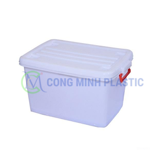 Thùng Nhựa Vuông Có Nắp 55 Lít