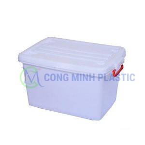 Thùng Nhựa Vuông Có Nắp 90 Lít