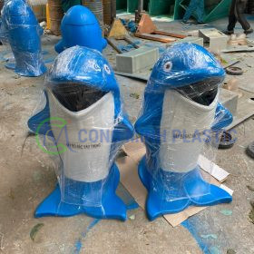 Thùng Rác Nhựa Composite Hình Cá Heo CM03