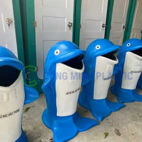 Thùng Rác Nhựa Composite Hình Cá Heo CM03
