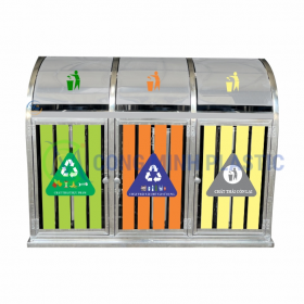 Thùng Rác Inox 3 Ngăn