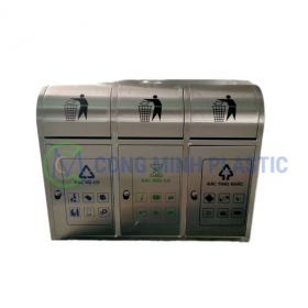 Thùng Rác Inox 3 Ngăn