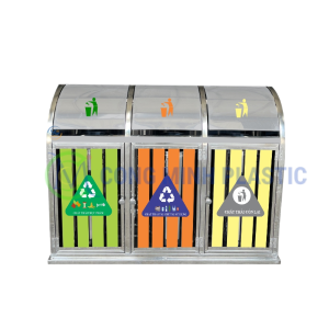 Thùng Rác Inox 3 Ngăn