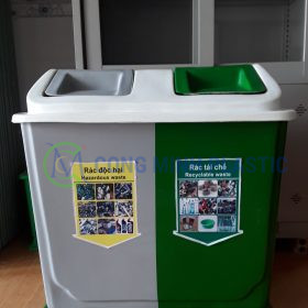 Thùng Rác Nhựa Composite 2 Ngăn