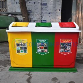 Thùng Rác Nhựa Composite 3 Ngăn