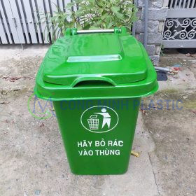 Thùng Rác Nhựa Composite 60 Lít Nắp Kín