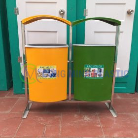 Thùng Rác Nhựa Composite Treo 2 Ngăn