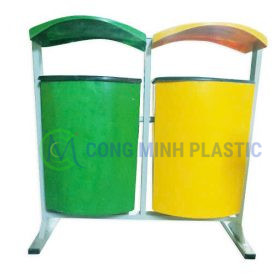 Thùng Rác Nhựa Composite Treo 2 Ngăn