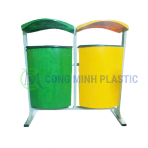 Thùng Rác Nhựa Composite Treo 2 Ngăn