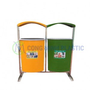 Thùng Rác Nhựa Composite Treo 2 Ngăn