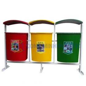 Thùng Rác Nhựa Composite Treo 3 Ngăn