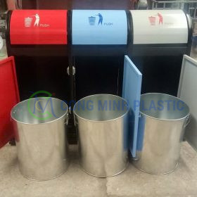 Thùng Rác Thép 3 Ngăn