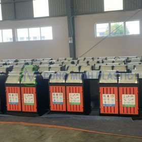 Thùng Rác Thép Giả Gỗ 2 Ngăn