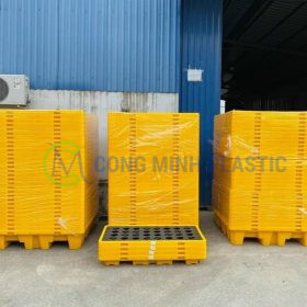 Pallet Chống Tràn 4 Phuy Thấp