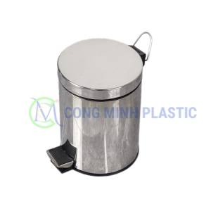 Thùng Rác Inox Đạp Chân Tròn CM01