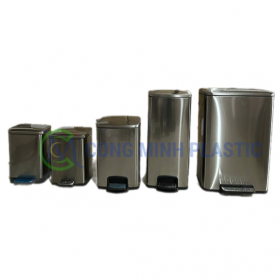 Thùng Rác Inox Đạp Chân Vuông CM02