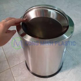 Thùng Rác Inox Nắp Lật 80 Lít