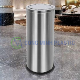 Thùng Rác Inox Nắp Lật 60 Lít