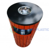Thùng Rác Thép Giả Gỗ Tròn CM01