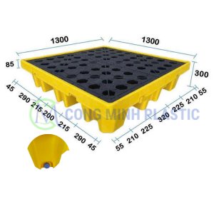 Pallet Chống Tràn 4 Phuy Cao BVMT