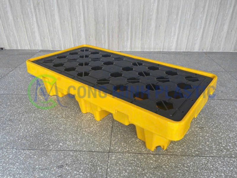 Pallet Chống Tràn 2 Phuy Cao